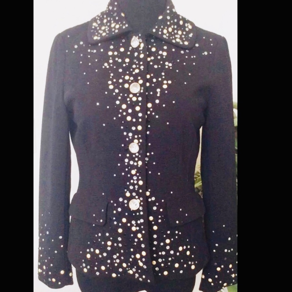 Joan Rivers Studded Black Blazer